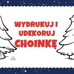 Dwa czarno-białe szablony choinek do druku, gotowe do pokolorowania i udekorowania.