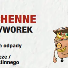 Brązowy pojemnik na odpady bio-kuchenne. Wrzucamy do bio resztki jedzenia i odpadki roślinne.
