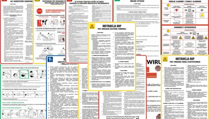 Jakiego koloru oznaczona jest instrukcja bhp i co to oznacza dla bezpieczeństwa?