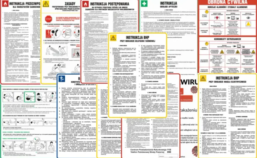 Jakiego koloru oznaczona jest instrukcja bhp i co to oznacza dla bezpieczeństwa?