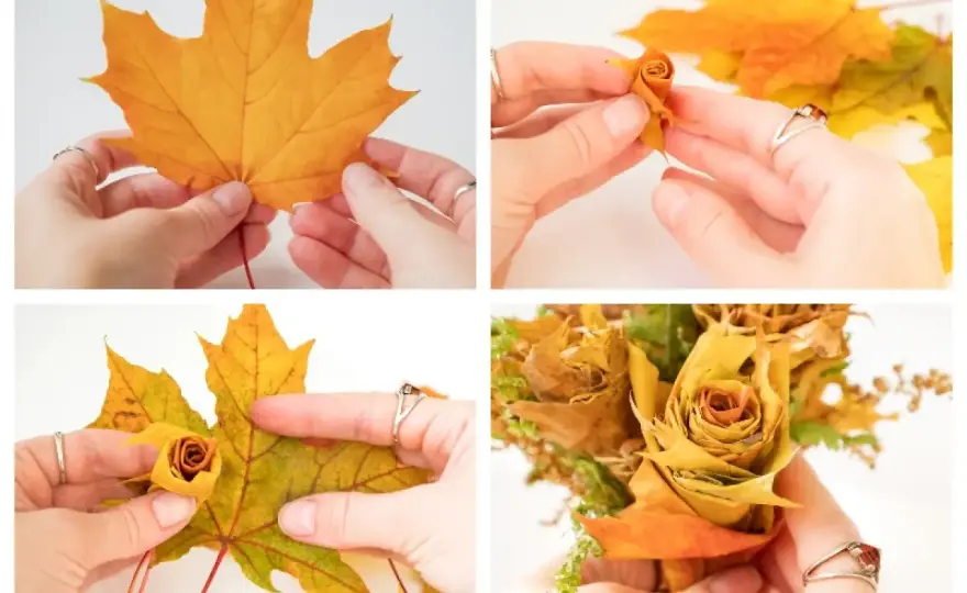 Róże z liści - Poradnik DIY krok po kroku na jesienne ozdoby